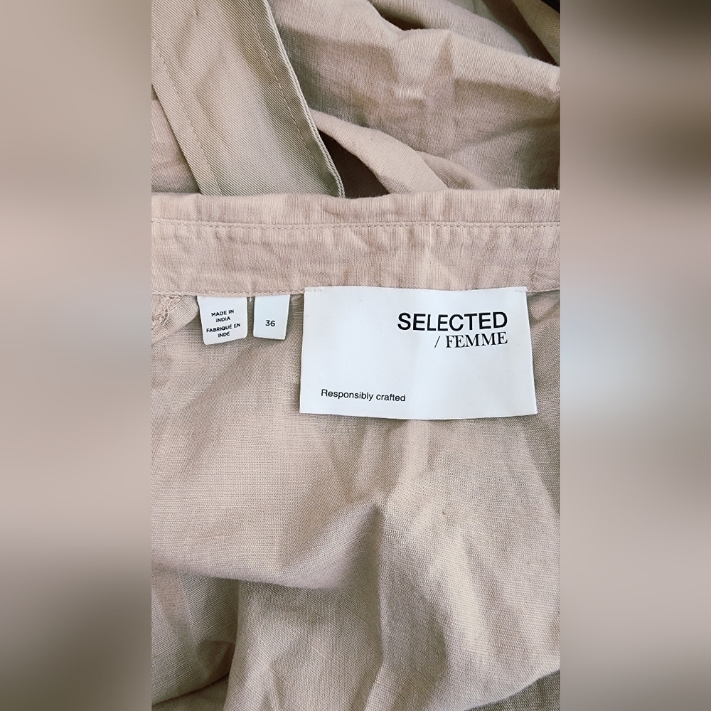SELECTED FEMME SYBILLA-FLORENTA MIDI TSHIRT DRESS FRONT BUTTON SIZE 36 - Picture 13 of 14